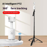 AI smart gimbal with 360-degree face tracking and tripod for smartphone video and vlogs.