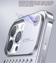 Aluminum alloy shockproof phone case for iPhone with hollow heat dissipation and built-in aromatherapy.