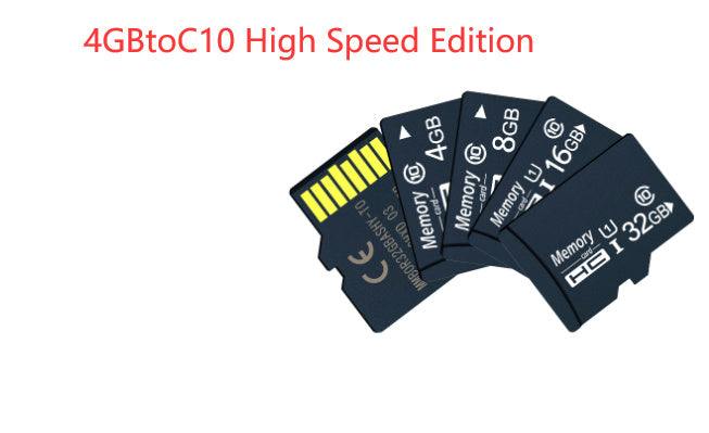 High-speed memory cards in various capacities, ranging from 4GB to 32GB, suitable for enhancing camera storage.