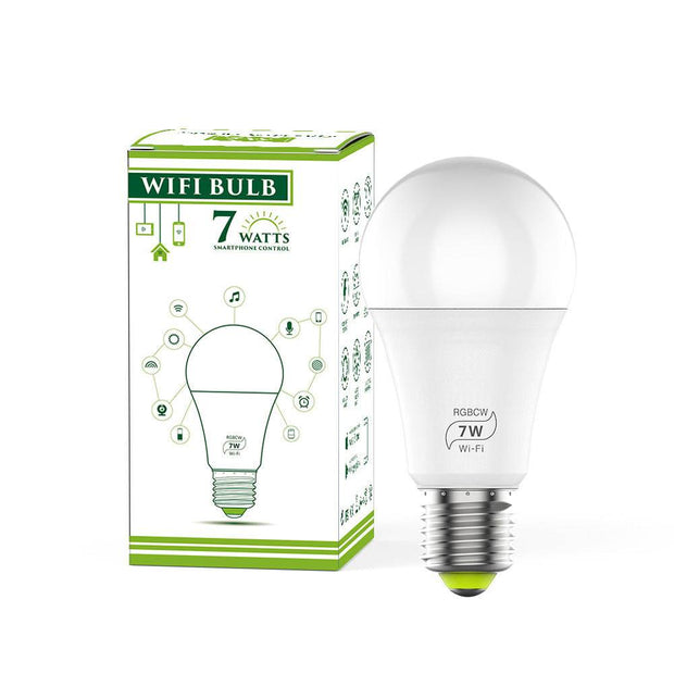 LED Smart Wifi Bulb 7W RGB color changing light with Alexa and Google voice control