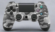 Wireless Game Controller for PS4 with ergonomic design and camo pattern.