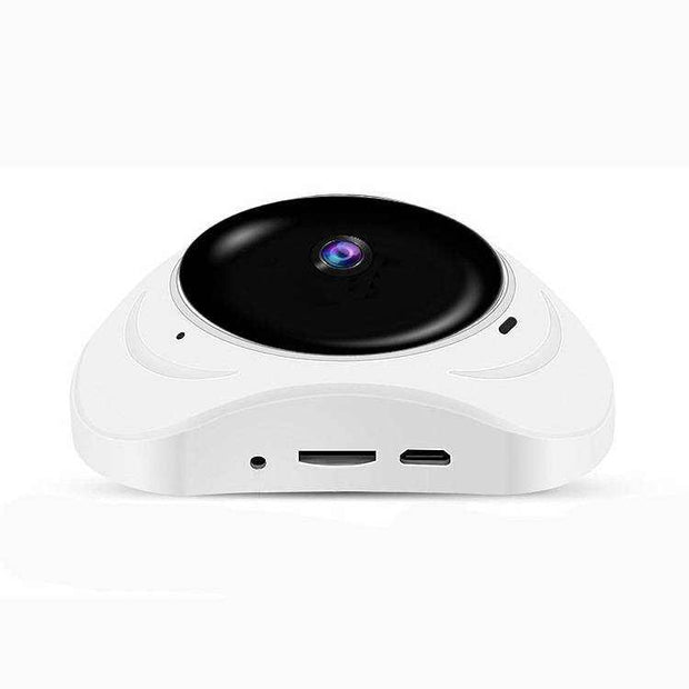 Smart home 3D panoramic security camera, flying saucer style.