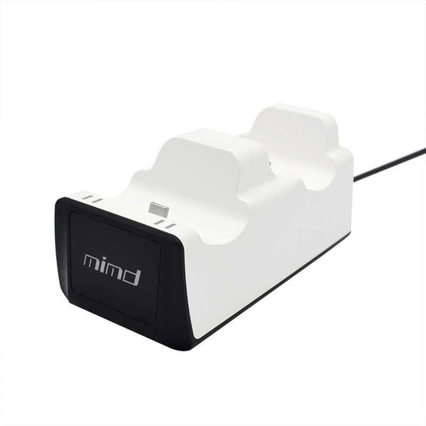 PS5 wireless controller dual charging dock with LED indicator.