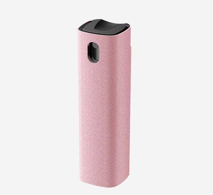2-in-1 pink phone computer screen cleaner kit with microfiber cloth.