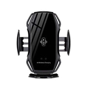 10W Black Wireless Car Smart Phone Charger with AI Wireless Charging Technology.