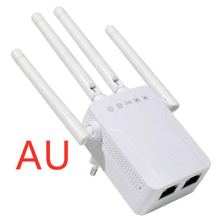 WiFi extender with antennas, white color, supports 802.11ac protocol.