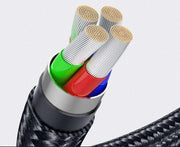 Essager Rotate Magnetic Cable inner wiring, showcasing copper core and nylon braid for fast charging.