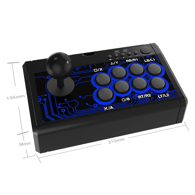 Fighting Stick Game Joystick USB Wired Rocker with control buttons, compatible with Switch, PS4, PS3, Xbox, PC, and Android.