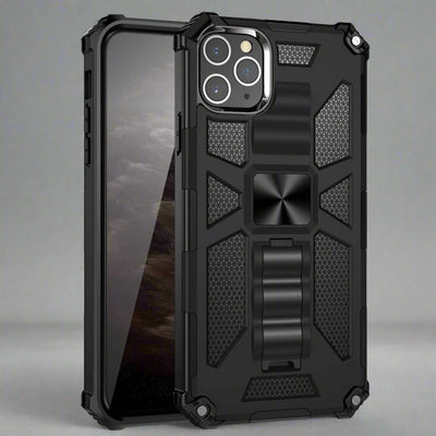 Black Military Anti-Drop Mobile Phone Case, TPU+PC material, rugged protective cover.