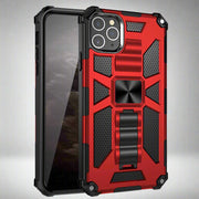 Rugged red military mobile phone case, anti-drop protection.