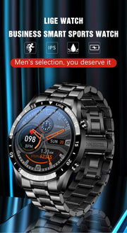 Lige's Smart Watch with Stainless Steel Strap and LED Display