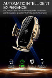 Wireless Car Smart Phone Charger with automatic intelligent features and 10W power capacity.