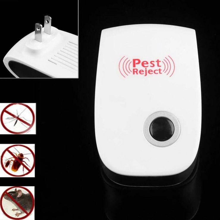 Electronic ultrasonic pest repeller with EUUS plug for home use.