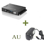 Three-purpose 25 35-inch desktop hard disk adapter with USB to IDE converter and power adapter included.