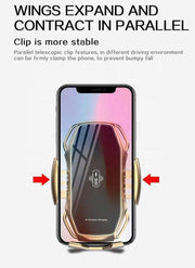 10W Wireless Car Smart Phone Charger with expandable clip design.