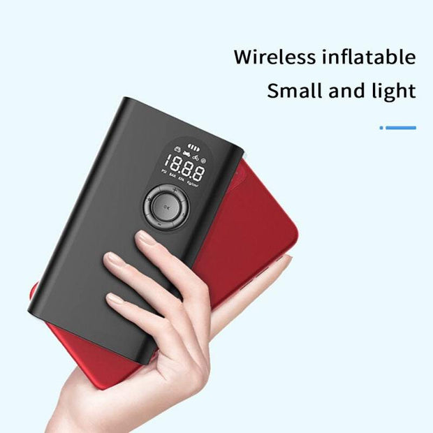 Wireless portable vehicle-mounted multifunctional tire pump, small and light design.
