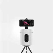 AI Face Recognition Smart Follow-up Gimbal with smartphone mount and tripod stand.