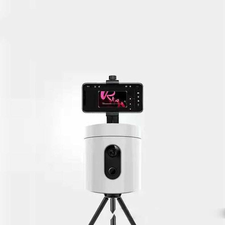 AI Face Recognition Smart Follow-up Gimbal with smartphone mount and tripod stand.