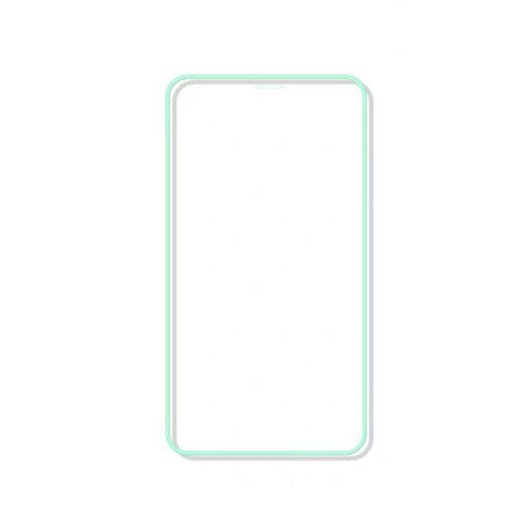 Luminous full cover tempered glass for smartphone with light-storing luminescent material.