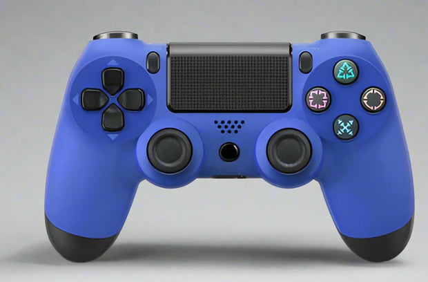 Wireless Game Controller for PS4, ergonomic design, blue color.