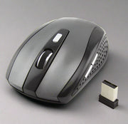 Wireless office computer mouse with USB receiver, size 100x60x35mm.