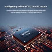 Intelligent quad-core CPU on circuit board, smooth system for small straight projector.