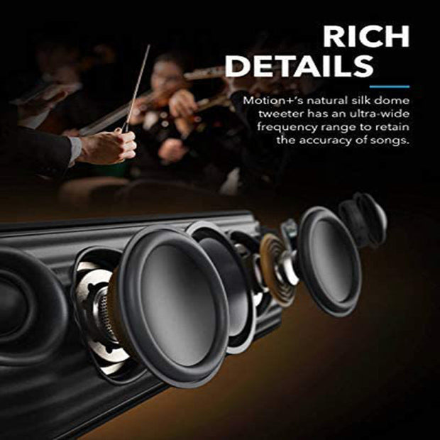 Subwoofer Bluetooth speaker with rich details and ultra-wide frequency range.