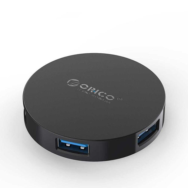 ORICO HA4U-U3 USB3.0 four-port hub, compact design, USB Type-A interface.