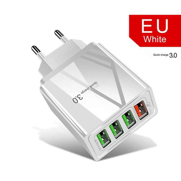 Illuminated 4 port USB Mobile Phone Charger 3A Charging Head