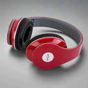 Wired gaming headphone with heavy bass and stylish red design.