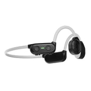 Personal Bone Conduction Bluetooth Headset, black design, featuring ear hooks and control buttons.