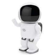 Astronaut Robot Camera with night vision and two-way audio for home security and baby monitoring.