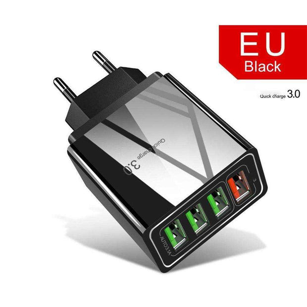 Illuminated 4 port USB Mobile Phone Charger 3A Charging Head