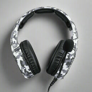 K8 camouflage headphones with in-line plug and 3.5mm jack.