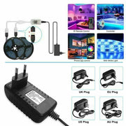 5050 RGB LED Strip with Bluetooth remote control, ideal for TV backlighting and room decoration.