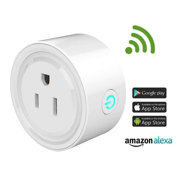 WIFI Smart Plug adapter compatible with smartphones and tablets for remote control and Amazon Alexa voice integration