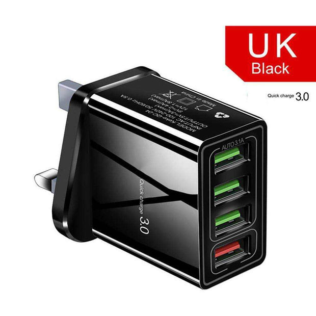 Illuminated 4 port USB Mobile Phone Charger 3A Charging Head