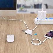 ORICO HA4U-U3 USB3.0 hub with connected devices on a desk.