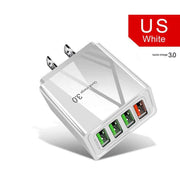 Illuminated 4 port USB Mobile Phone Charger 3A Charging Head