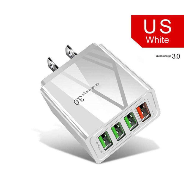 Illuminated 4 port USB Mobile Phone Charger 3A Charging Head