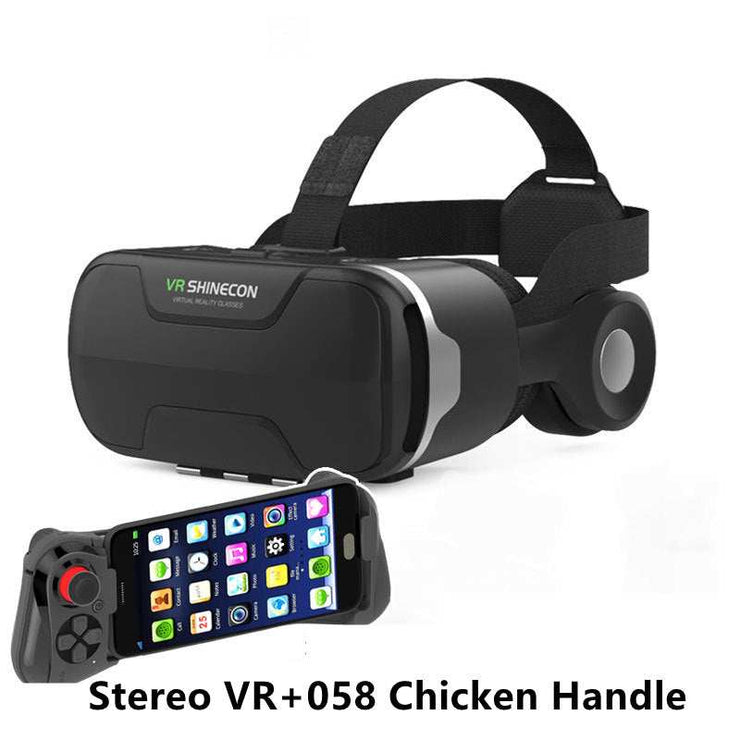 VR Glasses Thousand Magic Lens Wear Immersive Headset with Stereo VR+058 Chicken Handle Remote