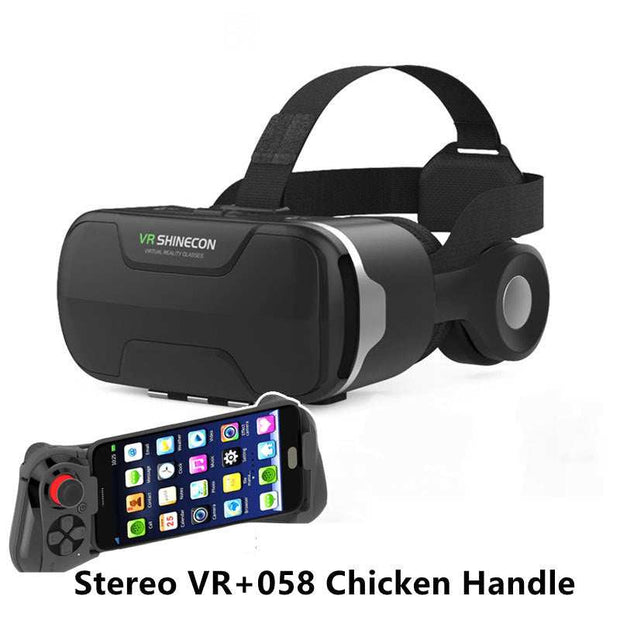VR Glasses Thousand Magic Lens Wear Immersive Headset with Stereo VR+058 Chicken Handle.
