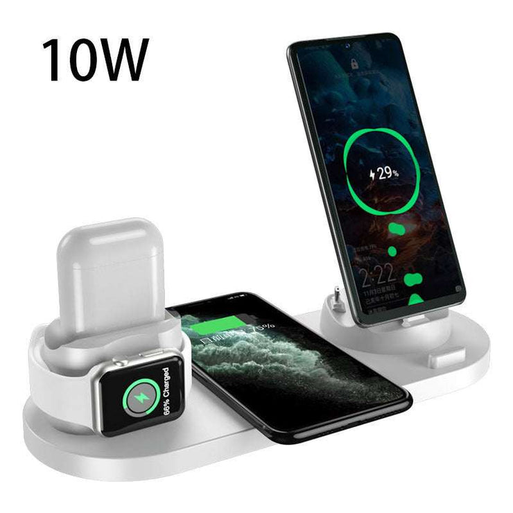 6 in 1 wireless charger dock station for iPhone and watch, fast charging pad.