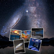 Galaxy Night Light Projector displaying various celestial scenes and room decor options.