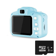 Children's HD digital waterproof camera with LCD screen and 8GB micro SD card.