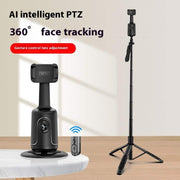 AI smart gimbal for 360-degree face tracking with tripod and gesture control.