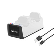 PS5 wireless controller dual charging dock with USB cable.