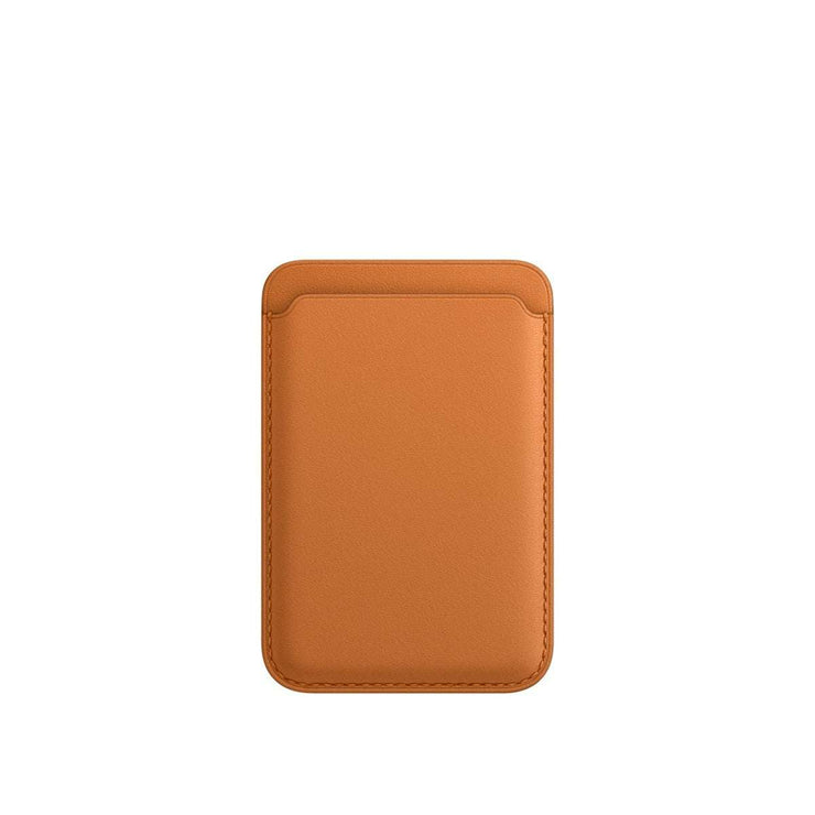 Magsafe Magnetic Luxury Leather Card Holder Wallet in autumn brown for 14 Pro Max 13 12.