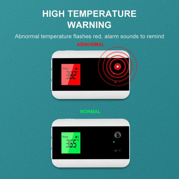 AI intelligent voice broadcast thermometer with digital display and automatic high temperature alarm.