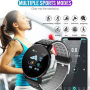 Bluetooth smart watch with multiple sports modes and music control.